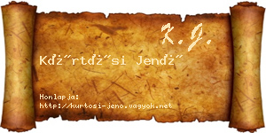 Kürtösi Jenő névjegykártya